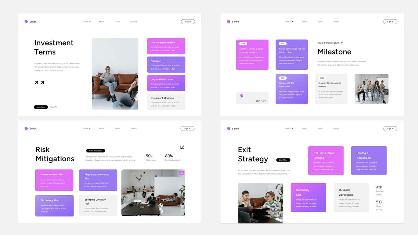 白色粉色紫色现代投资宣传演讲稿PPT模版 (PPTX,PPT)