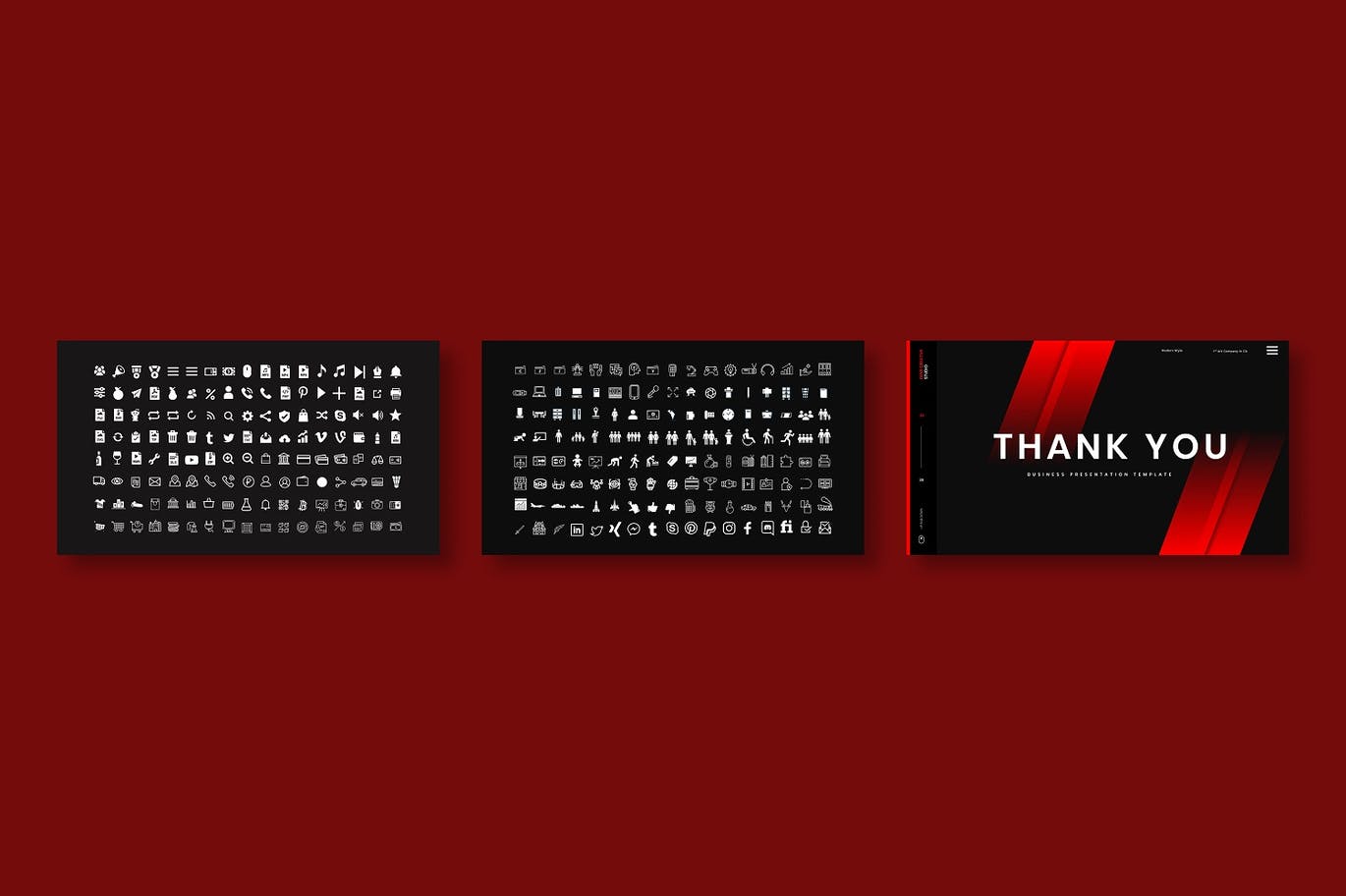 时尚高端个性黑红配色的powerpoint幻灯片演示模板（pptx）