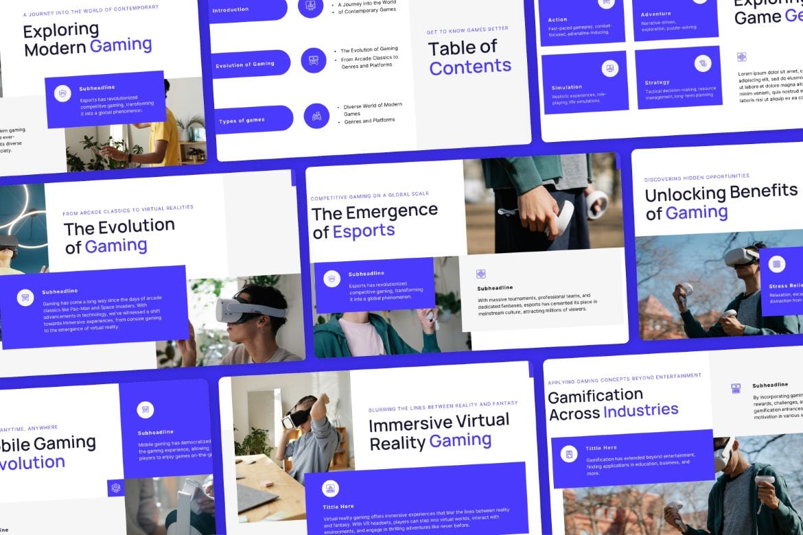 虚拟冒险游戏 –  PPT模版 (PPTX)