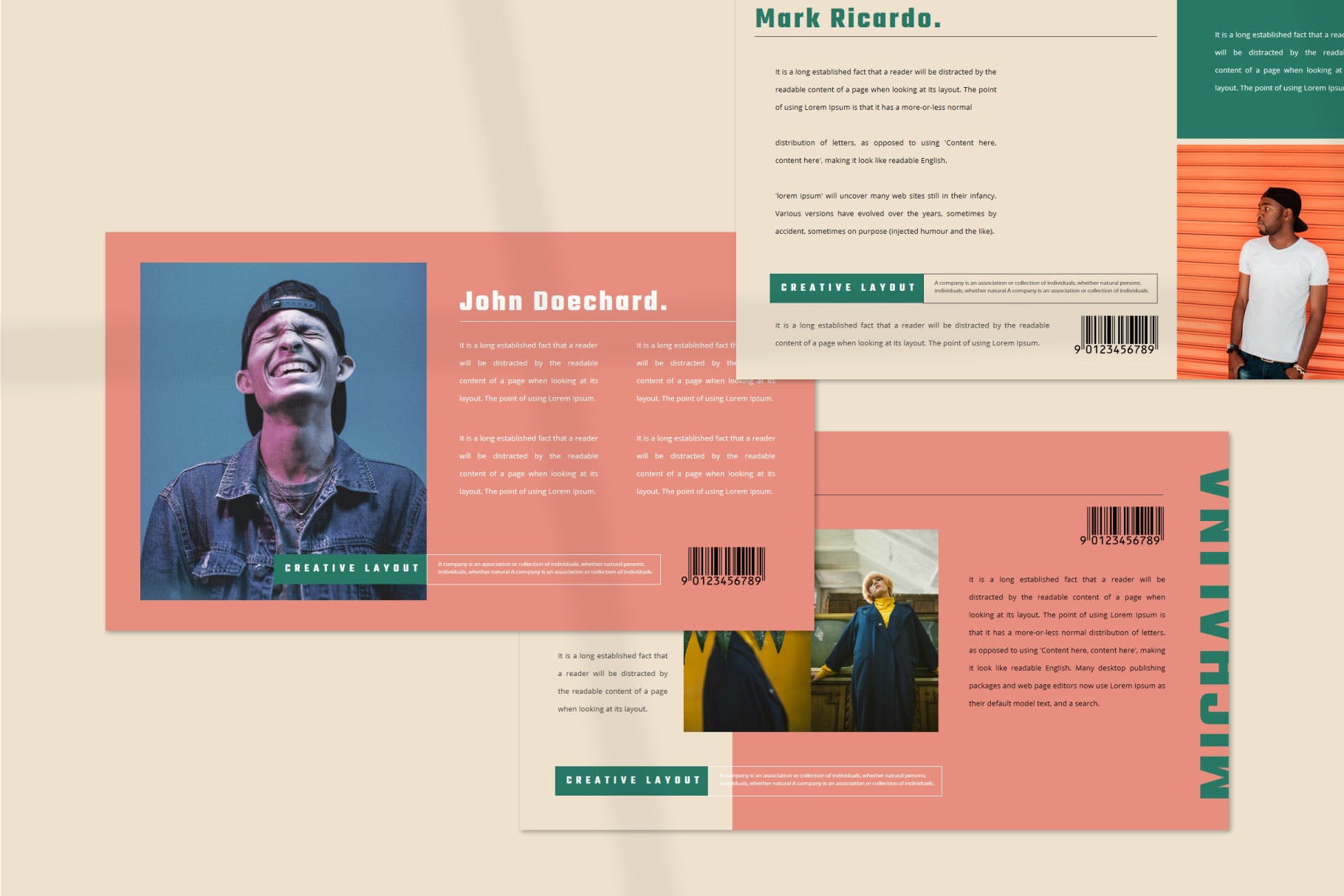 时尚个性的设计师PPT模板（PPTX）