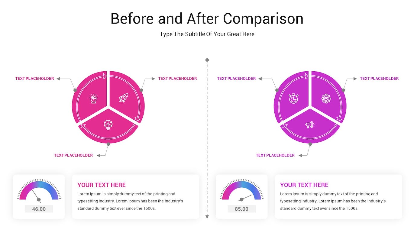 前后对比图表ppt模板 (PPTX)