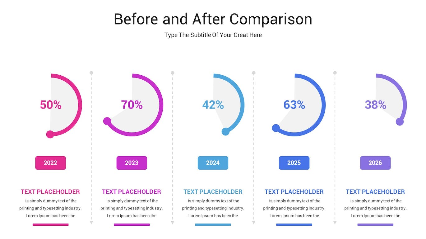 前后对比图表ppt模板 (PPTX)