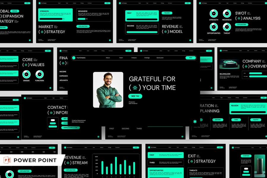 霓虹绿黑未来科技PPT模版 (PPT,PPTX)