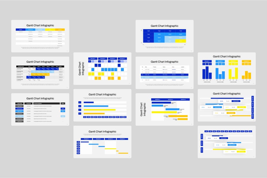 甘特图演示PPT模版 (PPTX)
