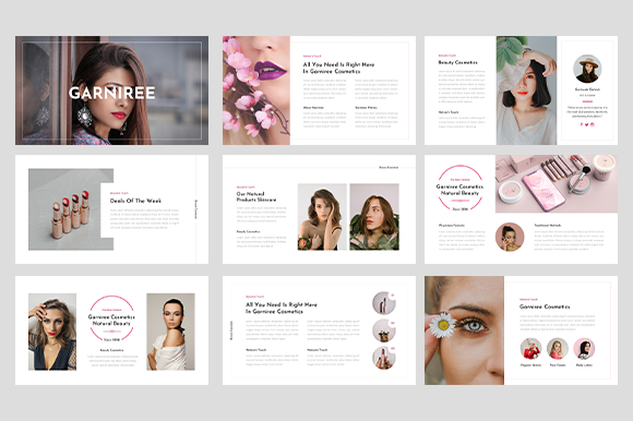 美容与化妆品主题PowerPoint幻灯片模板