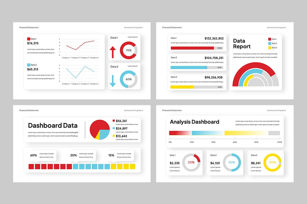 仪表板信息图表PPT模版 (PPTX)