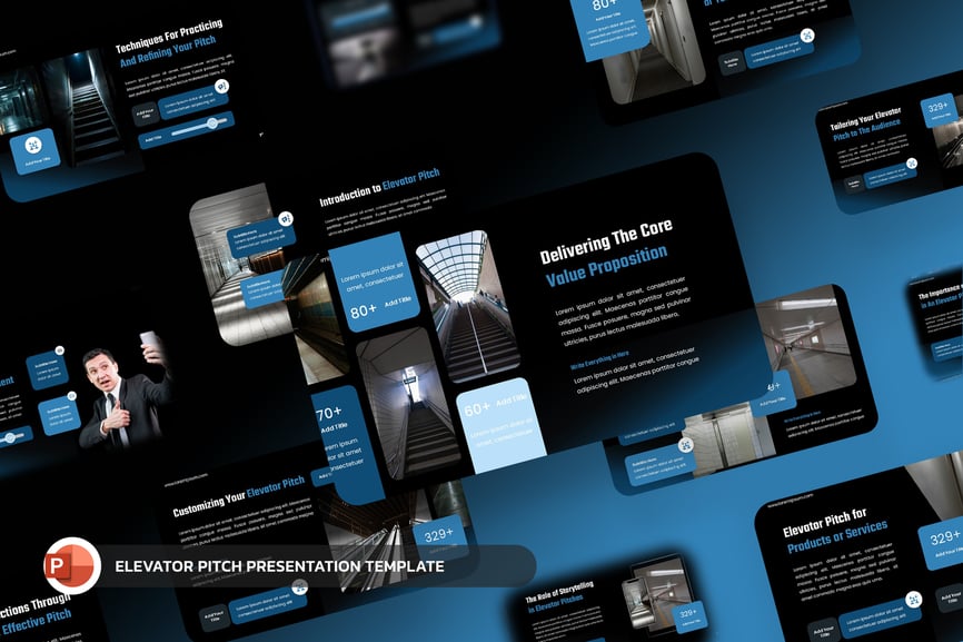 电梯推介示例PPT模版 (PPTX)