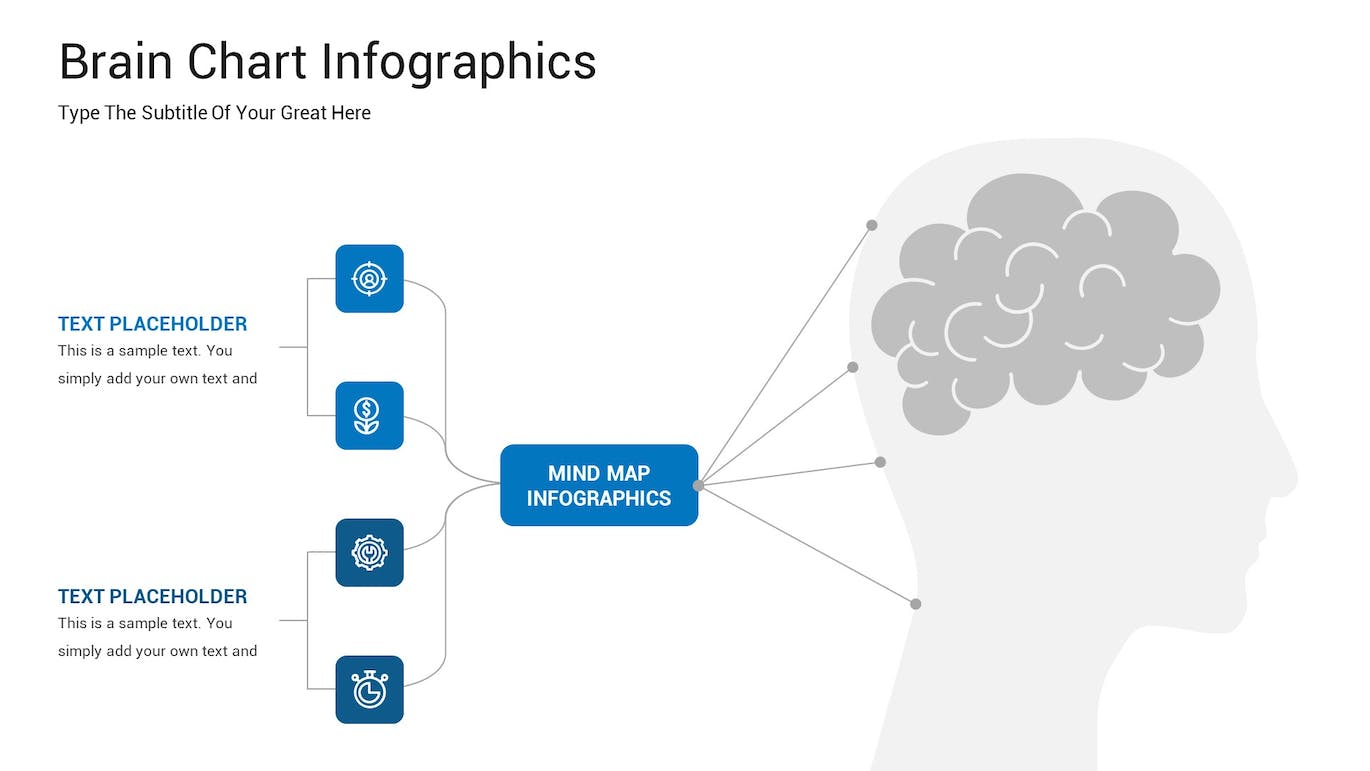 大脑图表数据展示ppt模板 (PPTX)