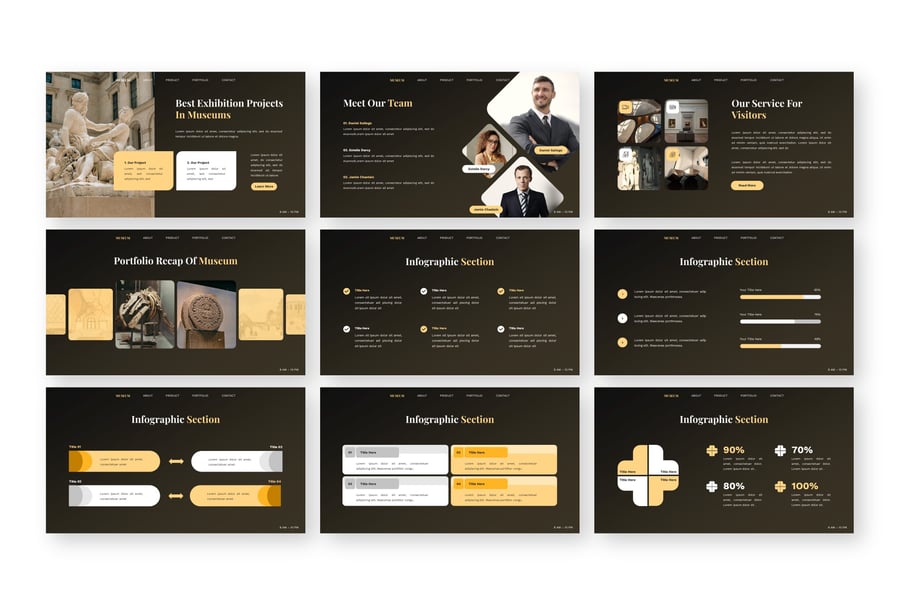 博物馆 PPT模板 (PPTX)