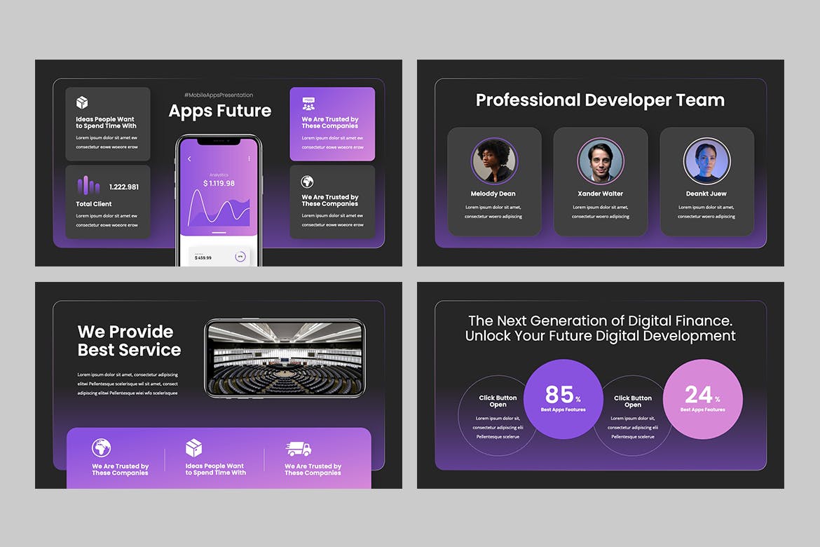 移动应用程序 PPT模板 (PPTX)