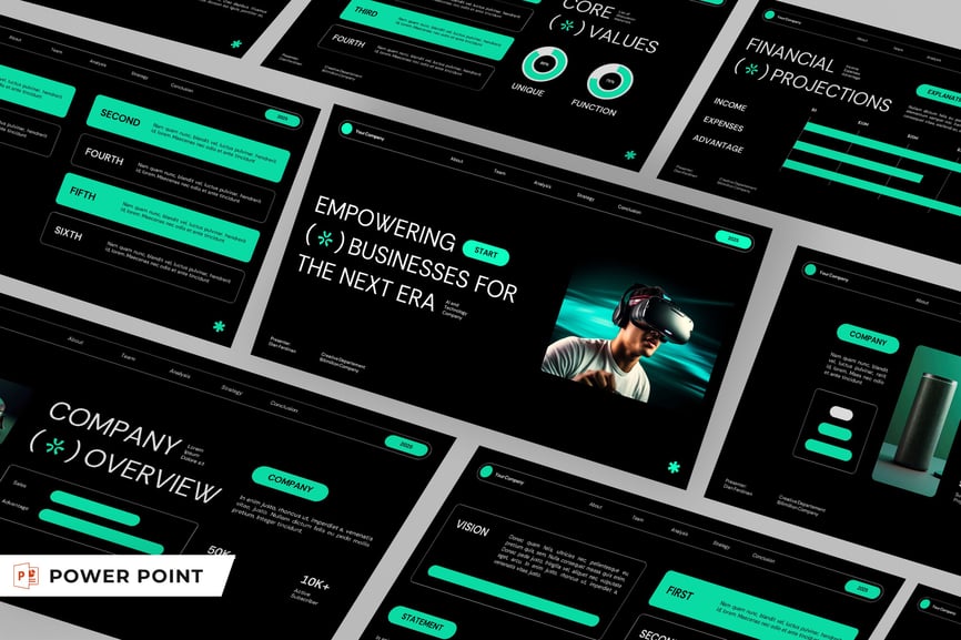 霓虹绿黑未来科技PPT模版 (PPT,PPTX)