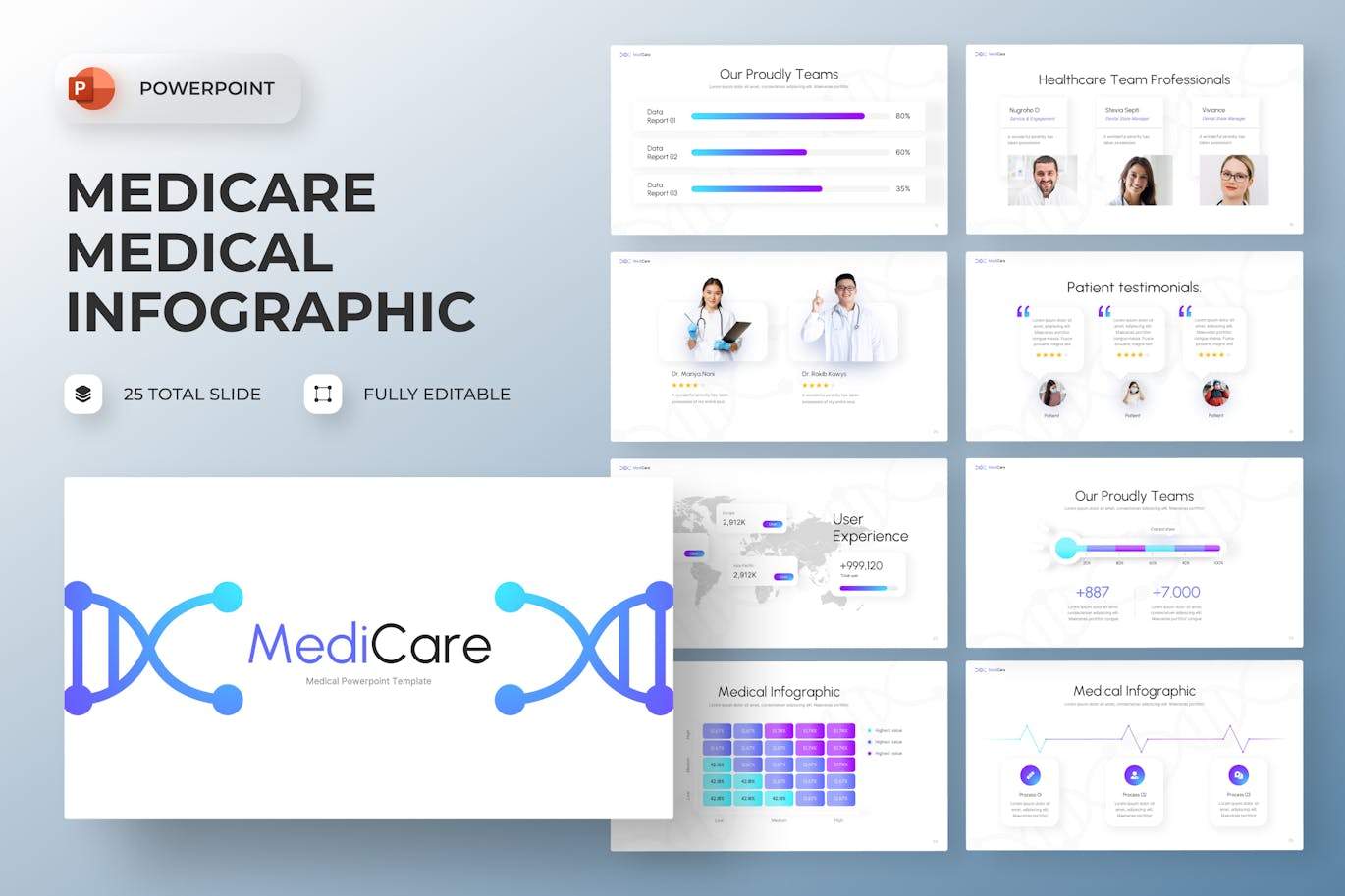 医疗信息图表PPT模版 (PPTX)