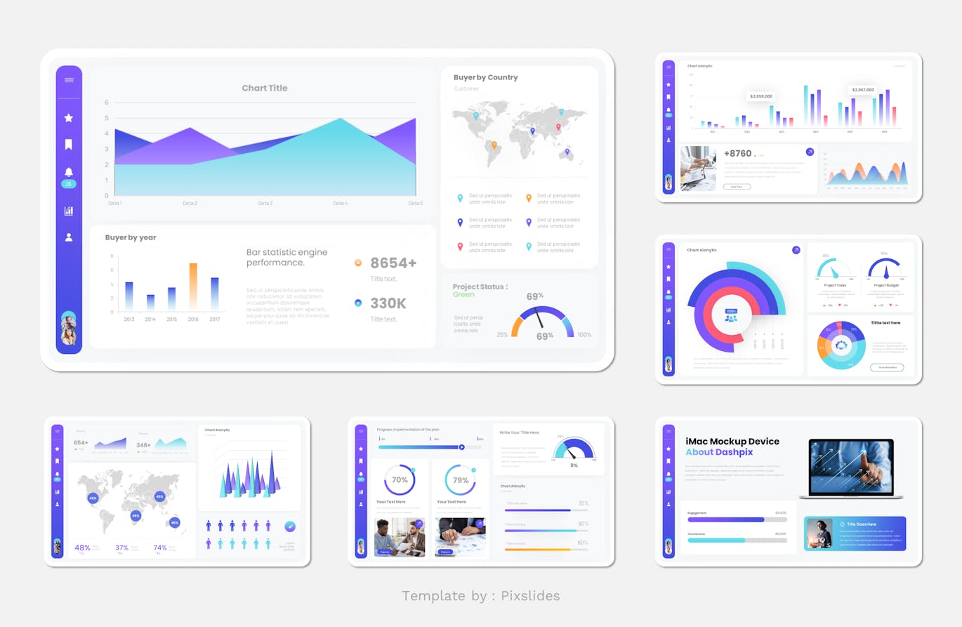 KPI 仪表板 PPT模版 (PPTX,PPT)
