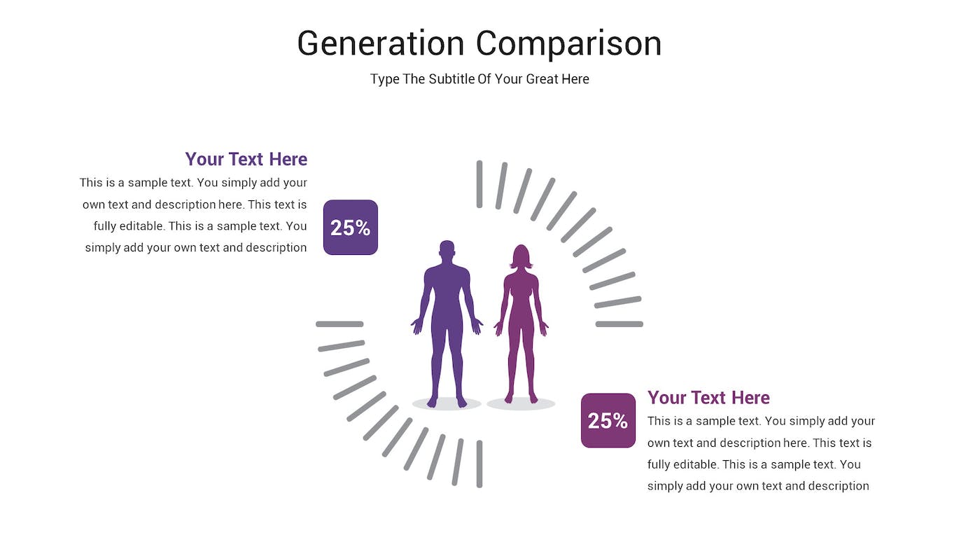 数据生成比较图表ppt模板 (PPTX)