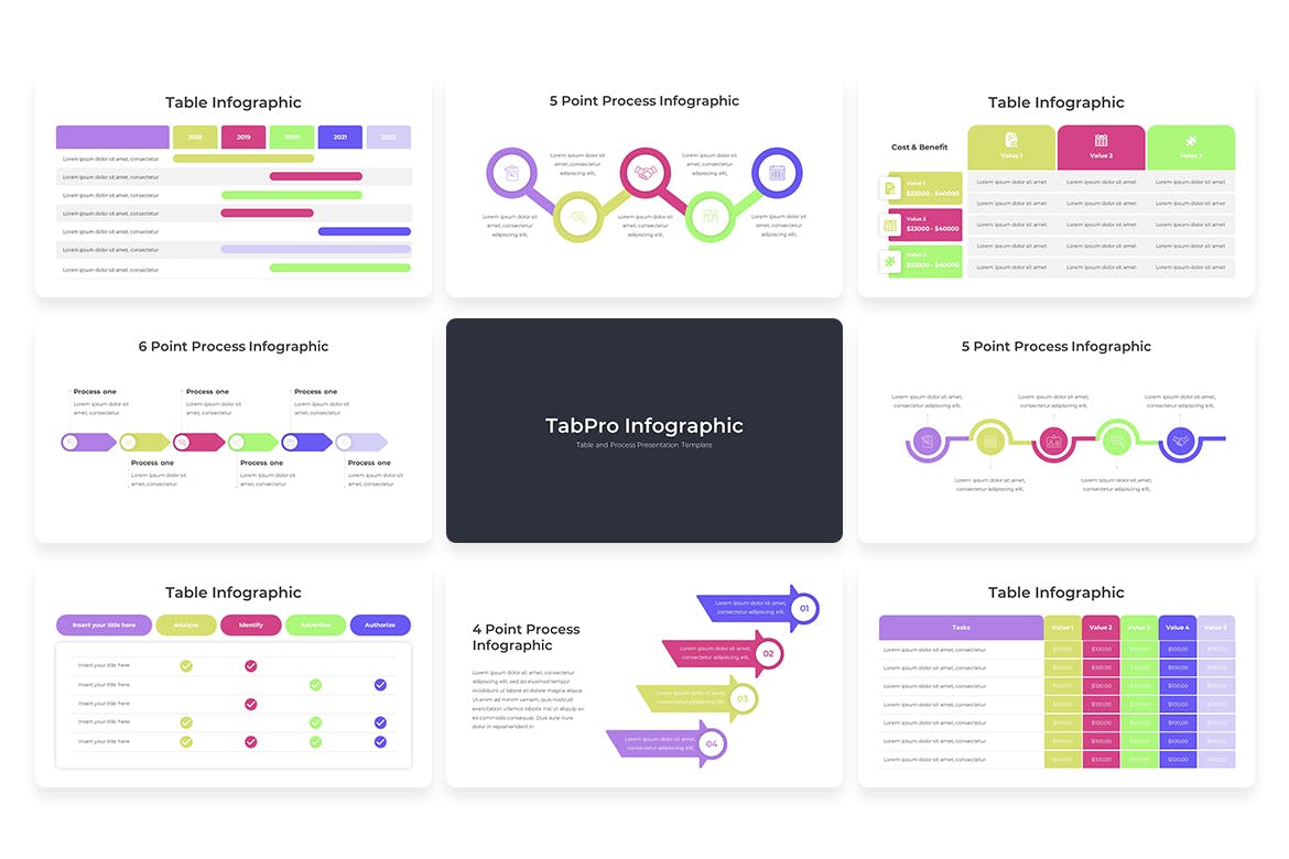 信息图表和流程ppt模板 (PPTX)