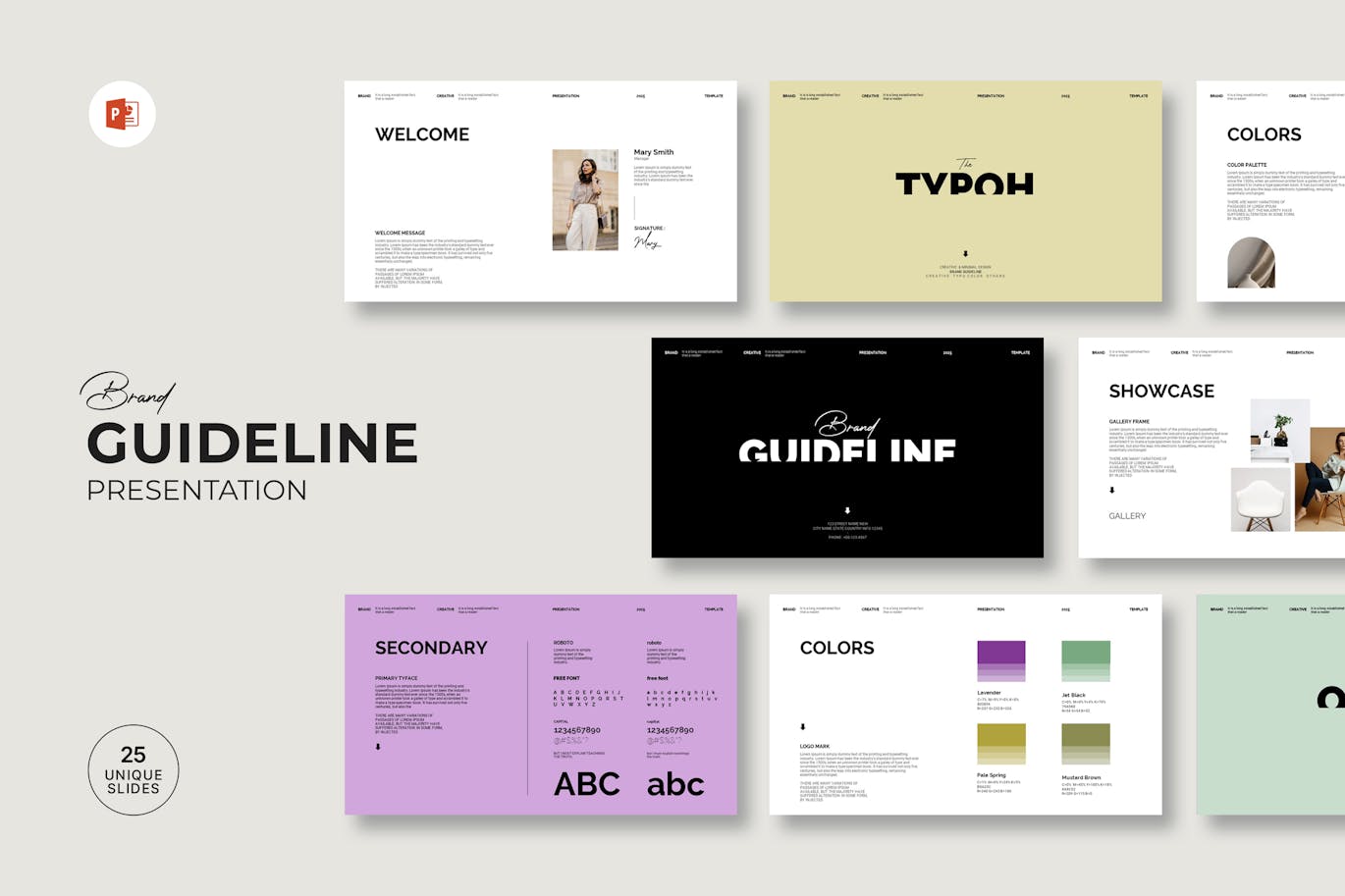 品牌指南演示模板PPT模板 (PPTX)