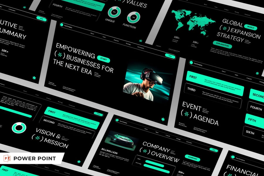 霓虹绿黑未来科技PPT模版 (PPT,PPTX)