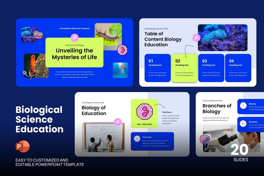 生物科学教育-PPT模版 (PPTX)
