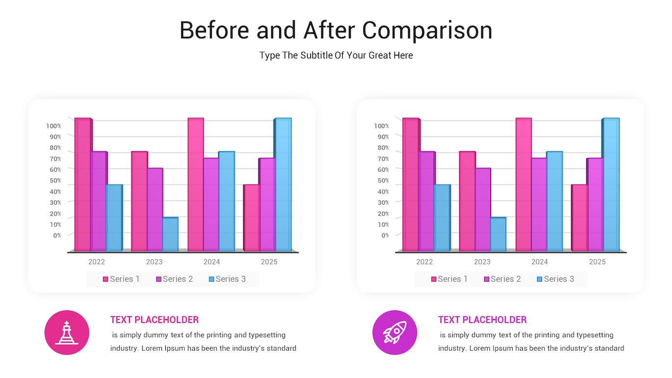 前后对比图表ppt模板 (PPTX)