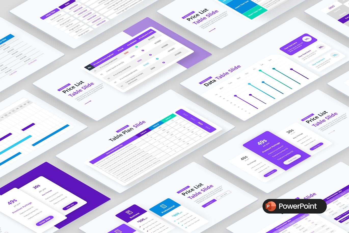 数据表模板PPT模版 (PPTX)