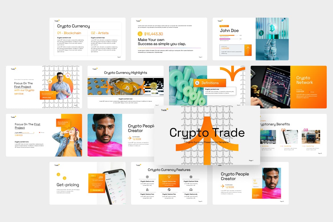 数字贸易加密PPT模版 (PPTX)