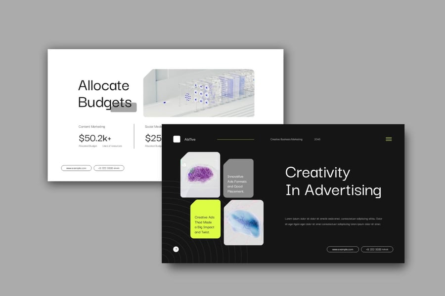 黑白创意营销演示 PPT模板 (PPT,PPTX)