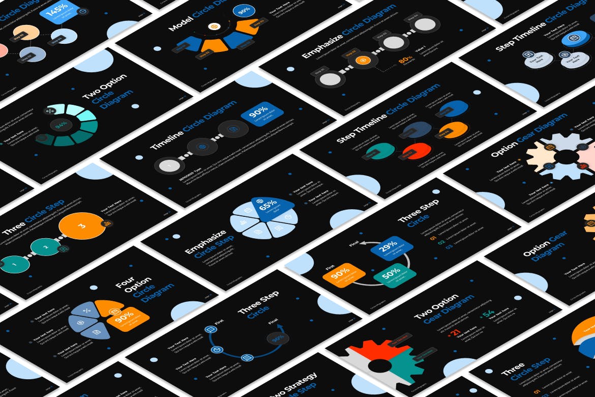 圆图信息图PPT模版 (PPTX)