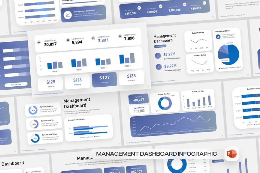 管理仪表板PPT模版 (PPTX)