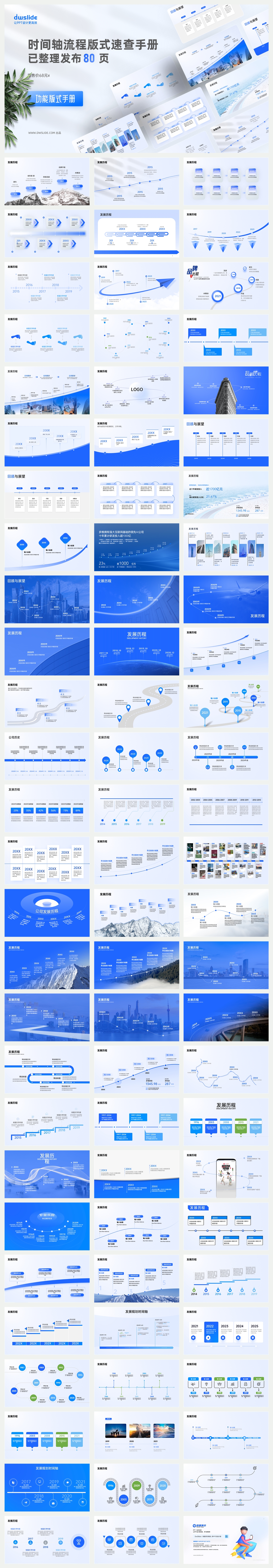80页时间轴流程PPT版式手册：完美呈现您的故事