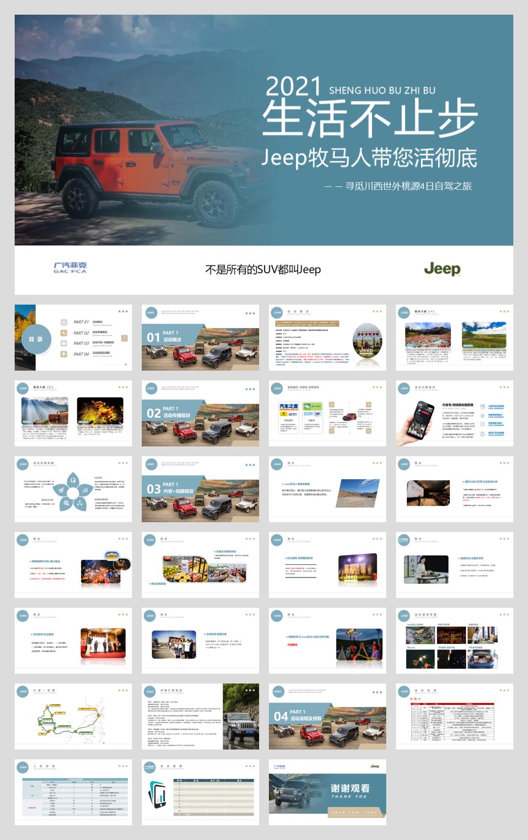Jeep牧马人汽车寻觅川西世外桃源4日自驾之旅生活不止步主题活动策划方案.pptx