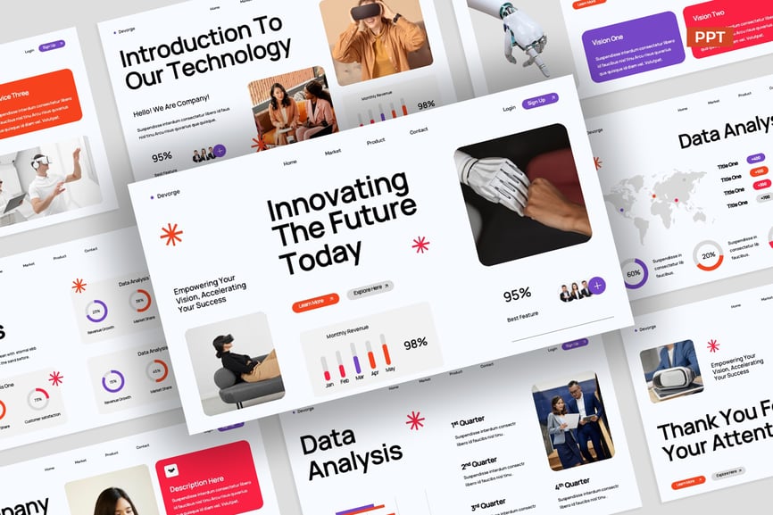 白橙创意公司简介介绍PPT模板 (PPT,PPTX)