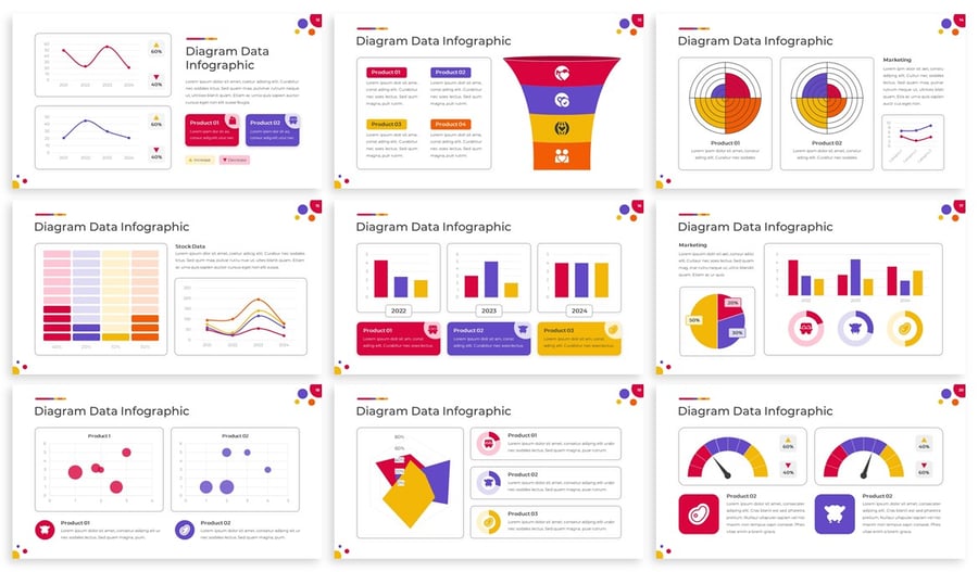 图表数据统计PPT模板 (PPT,PPTX)
