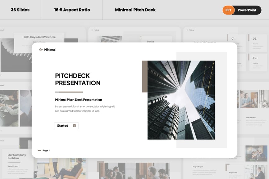 极简主义宣传演讲稿 PPT模板 (PPTX)