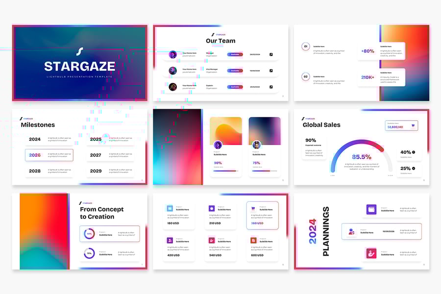 灯泡多用途演示PPT模板 (PPTX)