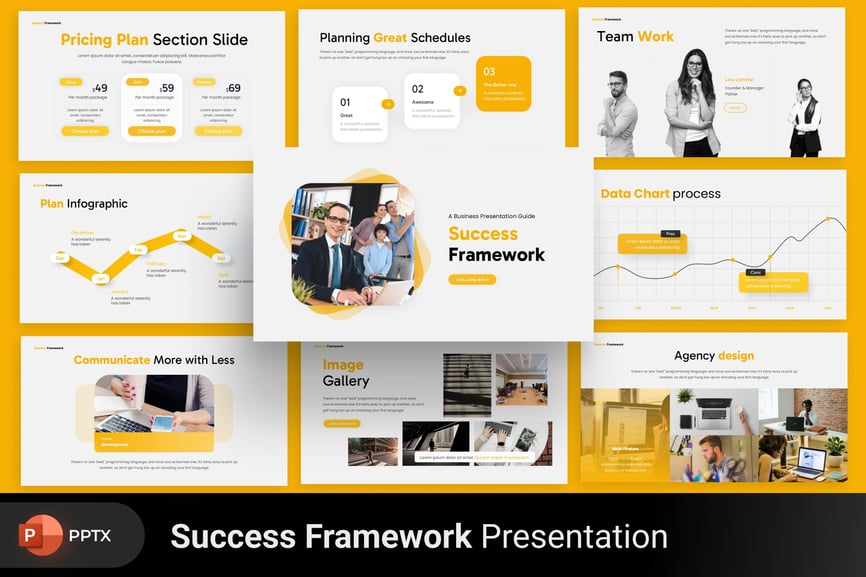 业务框架PPT模板 (PPTX)