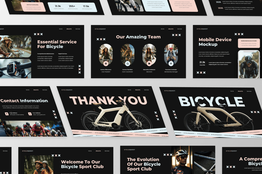 自行车介绍PPT模版 (PPTX)