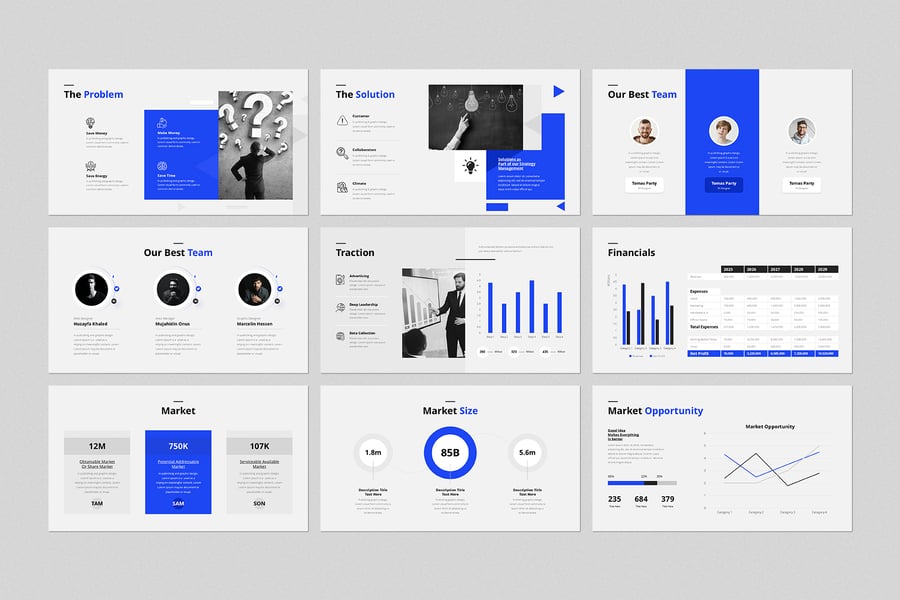 极简主义企业或业务介绍PPT模板 (PPTX)