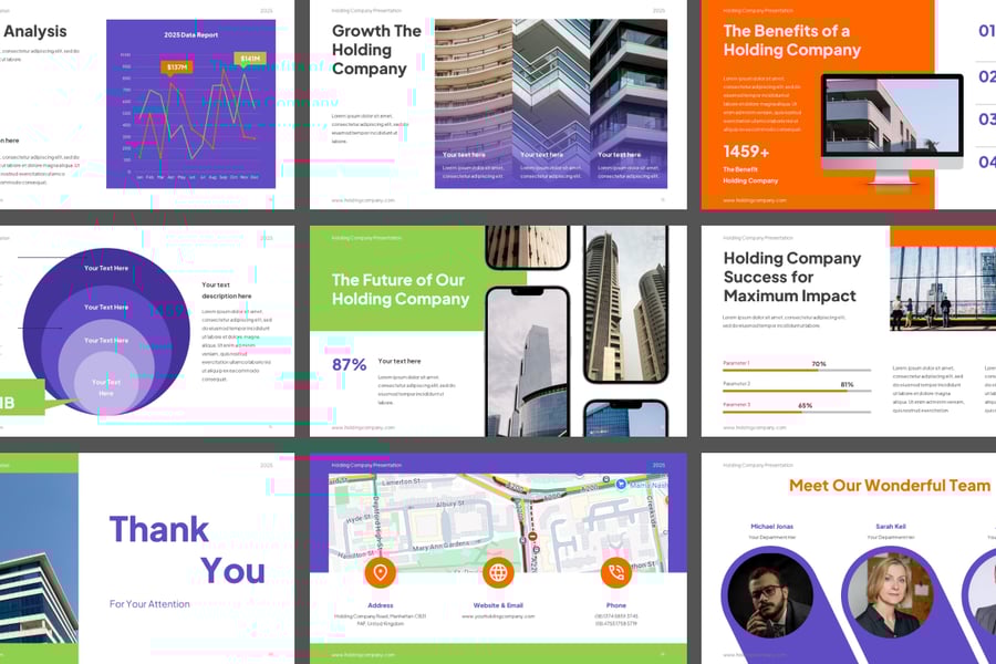 控股公司介绍PPT模板 (PPTX)