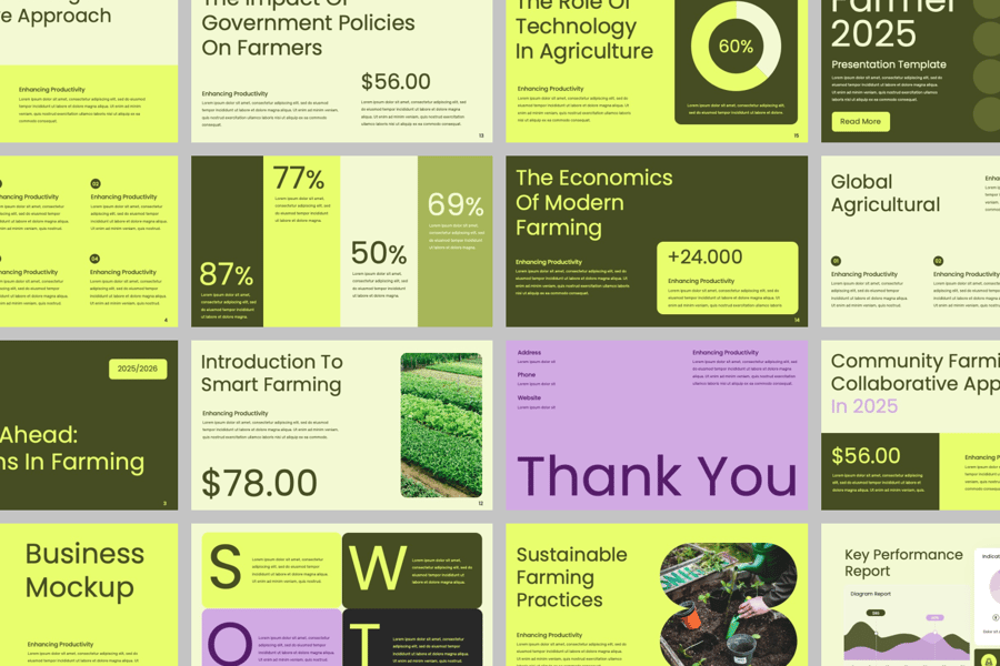 合作社和农业教育工作者常用PPT模板 (PPTX)