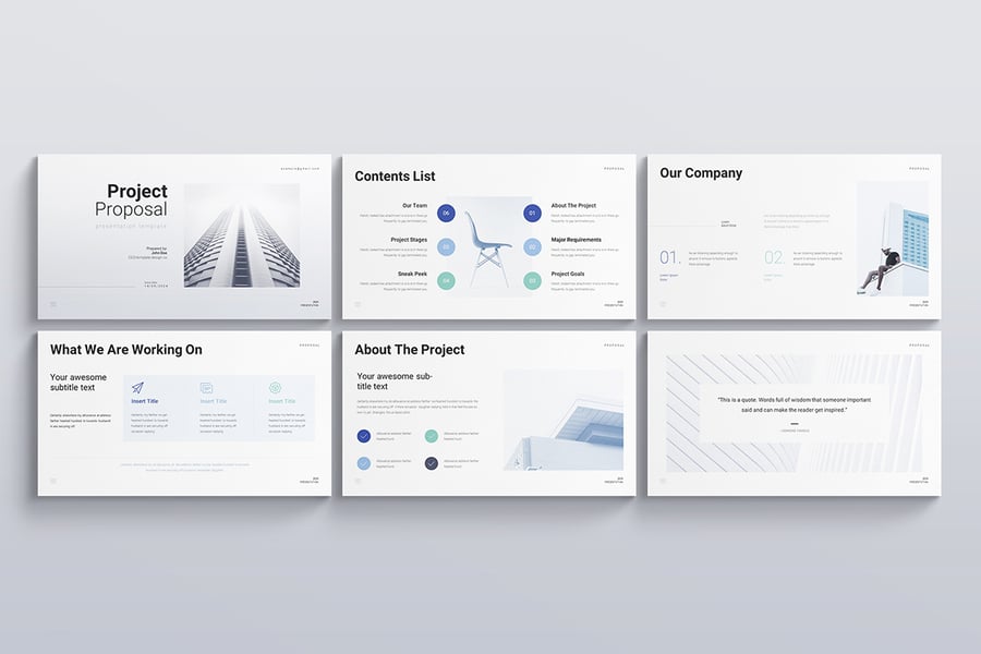 极简主义项目提案 PPT模板 (PPTX)