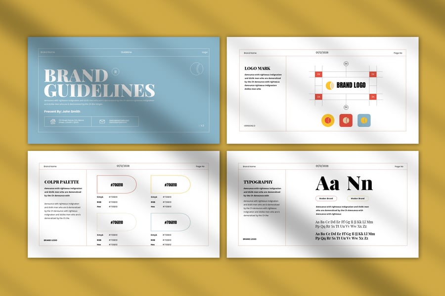 品牌指南演示模板PPT模板 (PPTX)