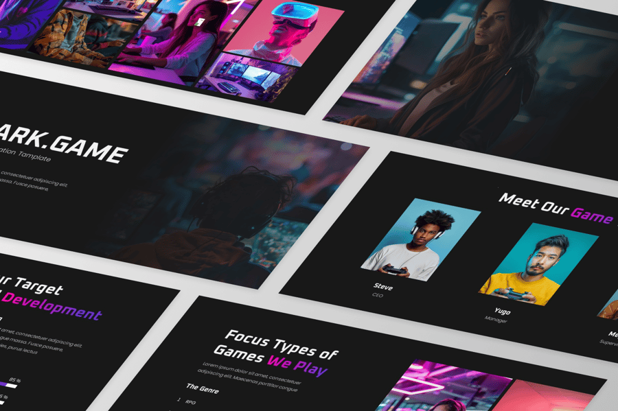 游戏介绍PPT模版 (PPTX)