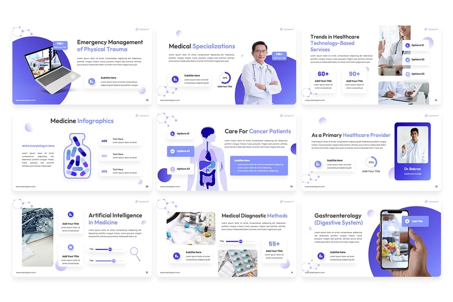 医疗健康PPT模板 (PPTX)