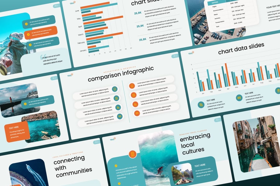 旅游促销展示PPT模板 (PPTX)