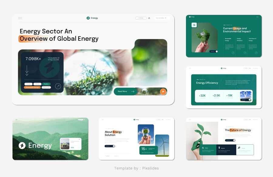 能源解决方案 PPT模板 (PPTX,PPT)