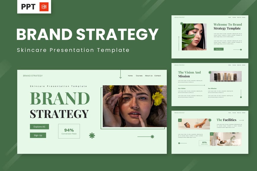 品牌策略-护肤PPT模板 (PPTX)
