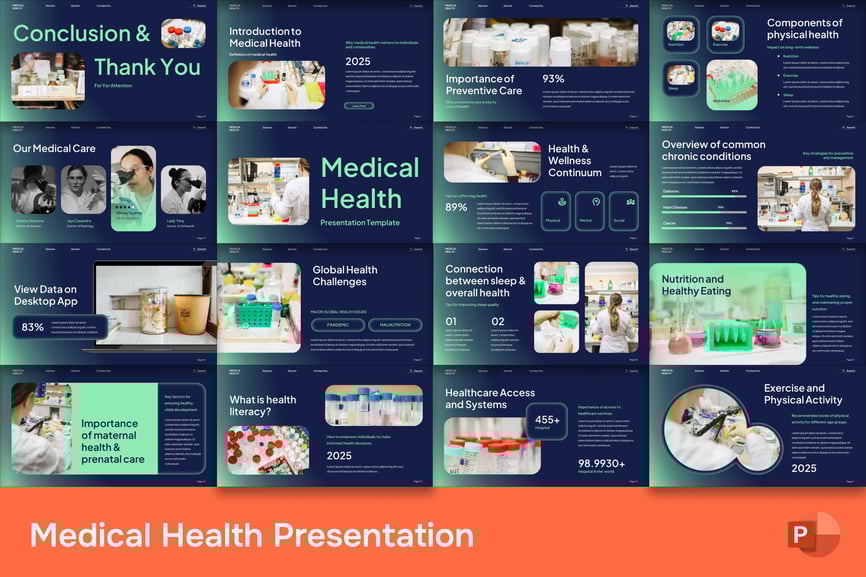 医疗健康 PPT模板 (PPTX)