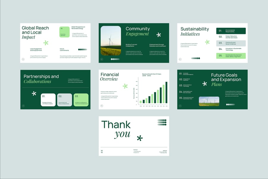 绿色极简可再生能源PPT模板 (PPT,PPTX)