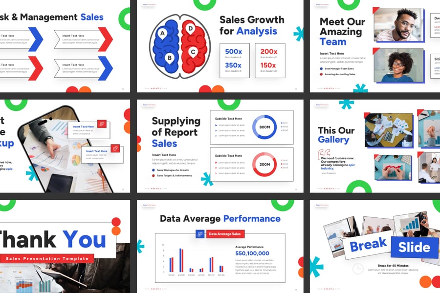 销售业绩PPT模板 (PPTX)