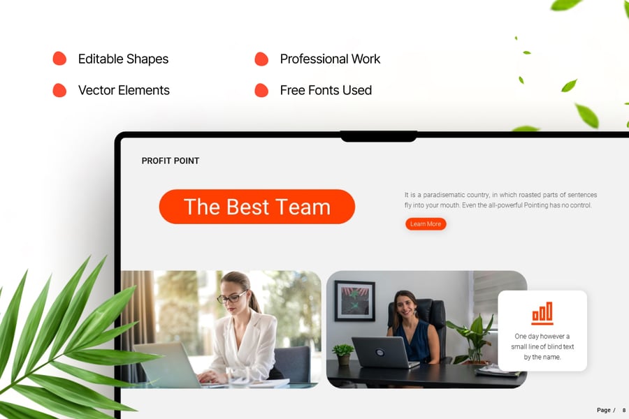 财务业绩摘要演示PPT模板 (PPTX)